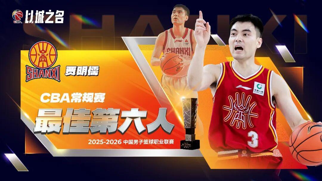 星空体育官方网站-双星获奖！贾明儒当选常规赛最佳第六人，迪亚洛入选最佳国际球员阵容！